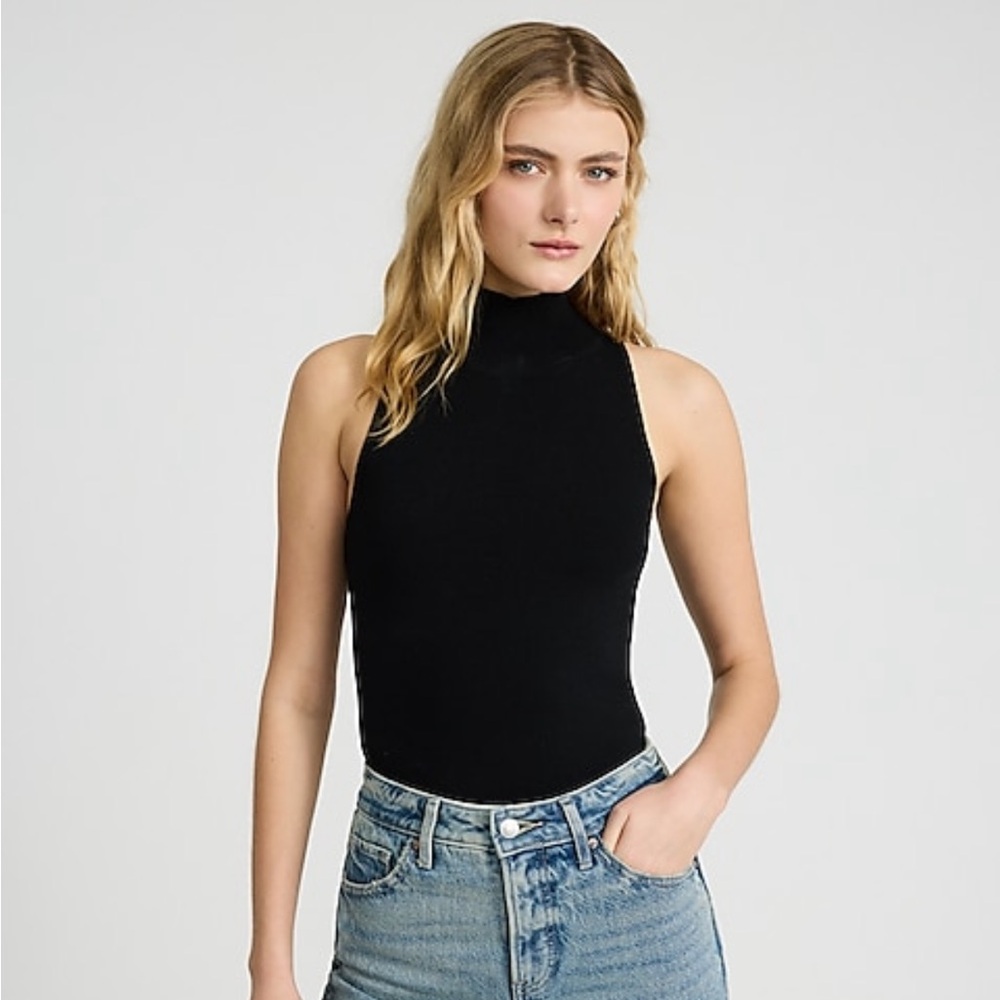 NWOT Express Black High Neck Body Contour Sleeveless Bodysuit
